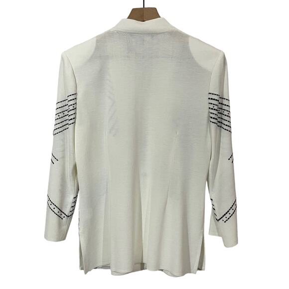 Ming Wang Embroidered Knit Cardigan Jacket - White - Small - Picture 2 of 16